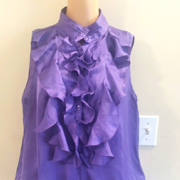4/$20 Purple Ruffled Sleeveless Top - Picture 6 of 11